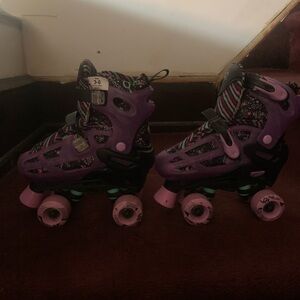Purple and Pink Kids Roller Skates